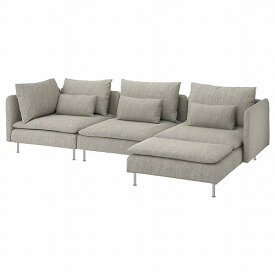 [IKEA/イケア/通販]SODERHAMN ソーデルハムン 4人掛けソファ, 寝椅子付き/ヴィーアルプ ベージュ/ブラウン[8](a)(79305828)