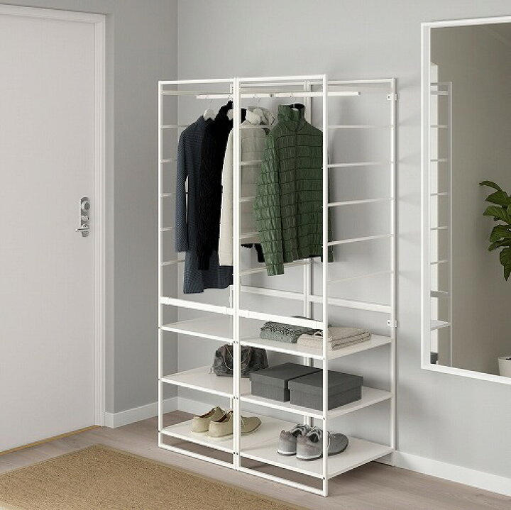 楽天市場 Ikea イケア 通販 Jonaxel ヨナクセル シェルフユニット ハンガーレール付き 99x51x173 Cm 6 Webyセレクション 楽天市場店
