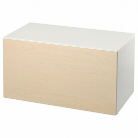 [IKEA/イケア/通販]SMASTAD スモースタード ベンチ おもちゃ収納付き, ホワイト/バーチ[EF](a)(89389163)
