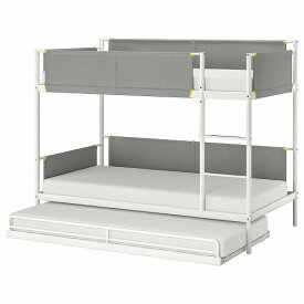 [IKEA/イケア/通販]VITVAL ヴィトヴァル 2段ベッドフレーム アンダーベッド付き, ホワイト/ライトグレー[4](a)(89304159)