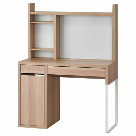 [IKEA/イケア/通販]MICKE ミッケ ワークステーション, ホワイトステインオーク調【北欧デザインのデスク。オフィス・パソコン・勉強机に。収納も選べる】[IH](d)(99395564)