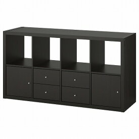 [IKEA/イケア/通販]KALLAX カラックス シェルフユニット インサート4個付き, ブラックブラウン【北欧・キャビネット・ディスプレイラック・オープンシェルフ】[5](d)(99278305)