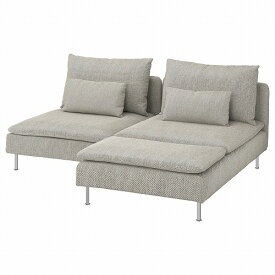 [IKEA/イケア/通販]SODERHAMN ソーデルハムン 2人掛けソファ, 寝椅子付き/ヴィーアルプ ベージュ/ブラウン[4](a)(99305752)