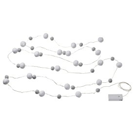[IKEA/イケア/通販]AKTERPORT アクテルポルト LEDライトチェーン 全40球, 電池式 ミニ/ポンポン ホワイト/グレー[A](c)(10504849)