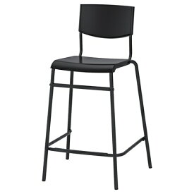 [IKEA/イケア/通販]STIG スティグ バースツール 背もたれ付き, ブラック/ブラック[D](c)(10498419)