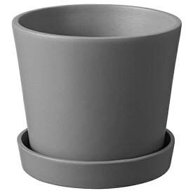 [IKEA/イケア/通販]SMULGUBBE スムルグッベ 植木鉢 受け皿付き, コンクリート調 グレー/屋外用[BA](a)(40480597)