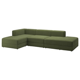[IKEA/イケア/通販]JATTEBO イェッテボ 3.5人掛けモジュールソファ 寝椅子付き, サムサーラ ダークイエローグリーン[10](a)(19485120)