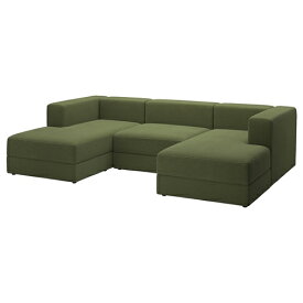 [IKEA/イケア/通販]JATTEBO イェッテボ 3.5人掛けモジュールソファ 寝椅子付き, アームレスト付き サムサーラ/ダークイエローグリーン[11](a)(09469494)