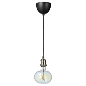 [IKEA/イケア/通販]JALLBY イェルビー / MOLNART モールナルト ペンダントランプ 電球付き, ニッケルメッキ/楕円形 マルチカラー[AA](a)(19505793)