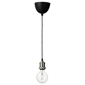[IKEA/イケア/通販]JALLBY イェルビー / LUNNOM ルッノム ペンダントランプ 電球付き, ニッケルメッキ/球形 クリア[AA](a)(89503941)