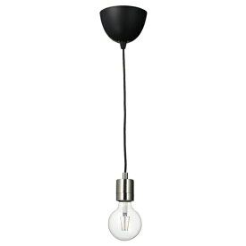 [IKEA/イケア/通販]SKAFTET スカフテート / LUNNOM ルッノム ペンダントランプ 電球付き, ニッケルメッキ/球形 クリア[AA](a)(49503976)