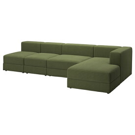 [IKEA/イケア/通販]JATTEBO イェッテボ 4.5人掛けモジュールソファ 寝椅子付き, 右/サムサーラ ダークイエローグリーン[13](a)(89471394)