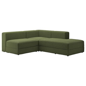 [IKEA/イケア/通販]JATTEBO イェッテボ 2.5人掛けモジュールコーナーソファ 寝椅子付き, 右/サムサーラ ダークイエローグリーン[10](a)(89485174)