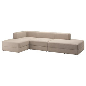 [IKEA/イケア/通販]JATTEBO イェッテボ 3.5人掛けモジュールソファ 寝椅子付き, サムサーラ グレー/ベージュ[10](a)(49485114)