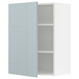 [IKEA/イケア/通販]METOD メトード ウォールキャビネット 棚板付き, ホワイト/カッラルプ ライトグレーブルー[4](a)(59479754)