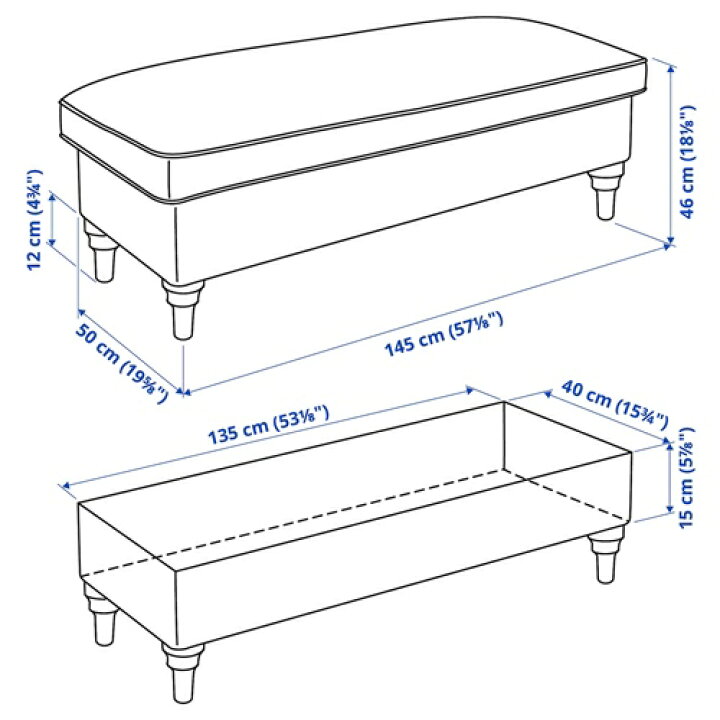 楽天市場】[IKEA/イケア/通販]ESSEBODA エスエボーダ ベンチ 収納付き 