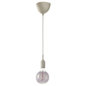 [IKEA/イケア/通販]GRAVACKA グローヴァッカ / MOLNART モールナルト ペンダントランプ 電球付き, ベージュ/グレークリアガラス[AA](b)(09490179)