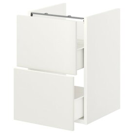 [IKEA/イケア/通販]ENHET エーンヘート ベースキャビネット 洗面台用 引き出し2個付き, ホワイト[DC](a)(49411528)