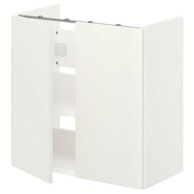 [IKEA/イケア/通販]ENHET エーンヘート ベースキャビネット 洗面台用 棚板/扉付き, ホワイト[3](a)(29396543)
