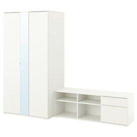 [IKEA/イケア/通販]VIHALS ヴィーハルス ワードローブ＆ベンチコンビネーション, ホワイト[4](a)(99442198)