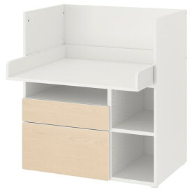[IKEA/イケア/通販]SMASTAD スモースタード デスク, ホワイト バーチ/引き出し2段付き[7](a)(19392277)