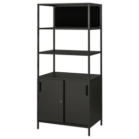 [IKEA/イケア/通販]TROTTEN トロッテン キャビネット 引き戸/掲示板付き, チャコール[3](a)(29429647)