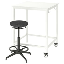 [IKEA/イケア/通販]TROTTEN/LIDKULLEN トロッテン/リドクレン テーブル＆シット/スタンド サポート, ホワイト/ダークグレー[3](a)(39494538)