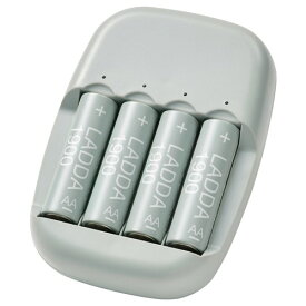 [IKEA/イケア/通販]STENKOL ステンコル / LADDA ラッダ 充電器＆電池4本[AA](a)(49419628)