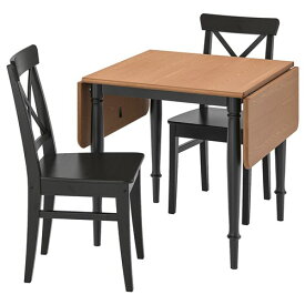 [IKEA/イケア/通販]DANDERYD ダンデリード / INGOLF インゴルフ テーブル＆チェア2脚, パイン材突き板 ブラック/ブラック[4](a)(39481338)