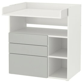 [IKEA/イケア/通販]SMASTAD スモースタード おむつ替え台, ホワイト グレー/引き出し3段付き[8](a)(69392208)