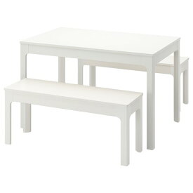 [IKEA/イケア/通販]EKEDALEN エーケダーレン / EKEDALEN エーケダーレン テーブル＆ベンチ2脚, ホワイト/ホワイト[6](a)(99482735)