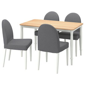 [IKEA/イケア/通販]DANDERYD ダンデリード / DANDERYD ダンデリード テーブル＆チェア4脚, オーク材突き板 ホワイト/ヴィースレ グレー[6](a)(69483944)