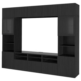 [IKEA/イケア/通販]BESTA ベストー テレビボード/ガラス扉, ブラックブラウン/ラップヴィーケン ブラックブラウンクリアガラス[37](a)(39411005)