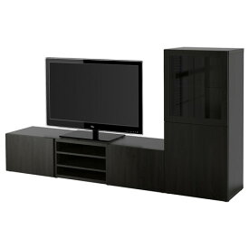 [IKEA/イケア/通販]BESTA ベストー テレビボード/ガラス扉, ブラックブラウン/ラップヴィーケン ブラックブラウン[16](a)(39406259)