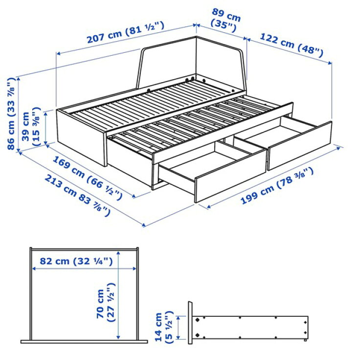 楽天市場】[IKEA/イケア/通販]FLEKKE フレッケ デイベッドフレーム 