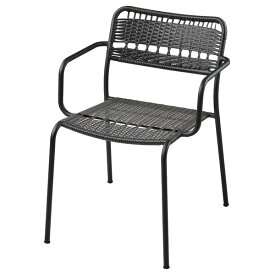 [IKEA/イケア/通販]LACKO レッコ チェア アームレスト付き 屋外用, ダークグレー[I](b)(00463302)