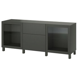 [IKEA/イケア/通販]BESTA ベストー 収納コンビネーション 引き出し付, ダークグレー ラップヴィーケン/シンドヴィーク/ストゥッバルプ ダークグレー[17](a)(49535883)