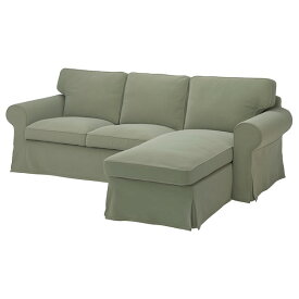 [IKEA/イケア/通販]EKTORP エークトルプ 3人掛けソファ 寝椅子付き, ハーケボ グレーグリーン[3](a)(09509032)