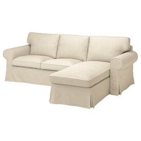 [IKEA/イケア/通販]EKTORP エークトルプ 3人掛けソファ 寝椅子付き, キランダ ライトベージュ[3](a)(19509041)