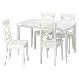 [IKEA/イケア/通販]DANDERYD ダンデリード / INGOLF インゴルフ テーブル＆チェア4脚, ホワイト/ホワイト[6](a)(29544237)