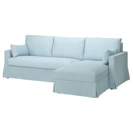 [IKEA/イケア/通販]HYLTARP ヒルタルプ カバー（カバーのみ、本体は付属しません） 3人掛けソファ寝椅子右付き用, キランダ ペールブルー[D](a)(70547351)