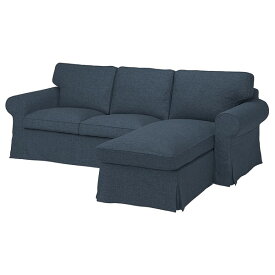 [IKEA/イケア/通販]EKTORP エークトルプ 3人掛けソファ 寝椅子付き, キランダ ダークブルー[3](a)(79509038)