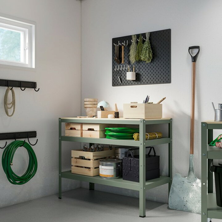 楽天市場】[IKEA/イケア/通販]BROR ブロール 作業台, グレーグリーン 