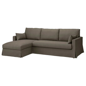 [IKEA/イケア/通販]HYLTARP ヒルタルプ カバー（カバーのみ、本体は付属しません） 3人掛けソファ寝椅子左付き用, グランセル グレーブラウン[D](a)(60548285)