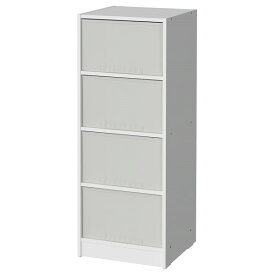 [IKEA/イケア/通販]BRUKSVARA ブルクスヴァーラ 収納ユニット ボックス4個付き, ホワイト/ライトグレー[F](c)(30559826)