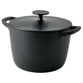 [IKEA/イケア/通販]VARDAGEN ヴァルダーゲン 鍋 ふた付き, 鋳物ホーロー マット/ブラック[B](a)(70560663)