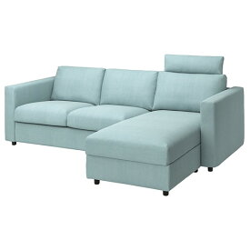 [IKEA/イケア/通販]VIMLE ヴィムレ カバー（カバーのみ、本体は付属しません） 3人掛けソファ寝椅子付き用, ヘッドレスト付き サクセマーラ/ライトブルー[5](a)(39425088)