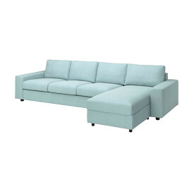[IKEA/イケア/通販]VIMLE ヴィムレ カバー（カバーのみ、本体は付属しません） 4人掛けソファ寝椅子付き用, ワイドアームレスト付き/サクセマーラ ライトブルー[4](a)(89424166)