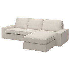 [IKEA/イケア/通販]KIVIK シーヴィク 3人掛けソファ 寝椅子付き, トレースンド ライトベージュ[5](a)(59482841)