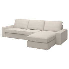 [IKEA/イケア/通販]KIVIK シーヴィク 4人掛けソファ 寝椅子付き, トレースンド ライトベージュ[5](a)(39494388)